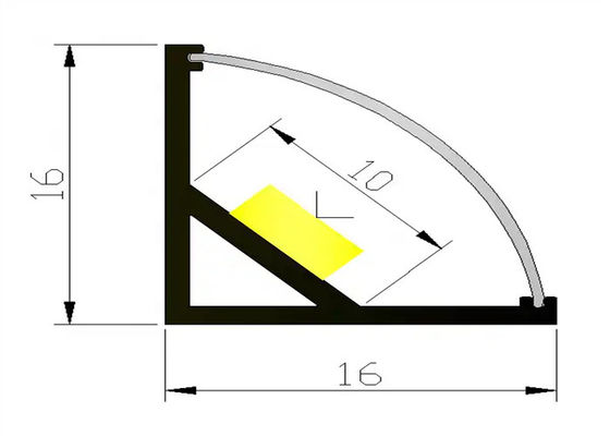 Profiles de extrusión de aluminio anodizante OEM para iluminación de banda LED ISO9001